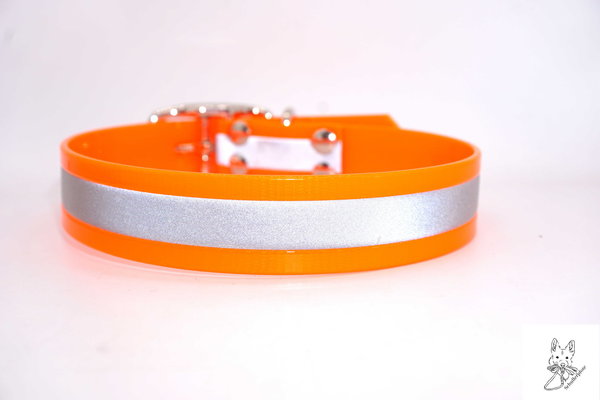 Biothane Reflektorstreifen Neon Orange HU 38 - 43 cm, 2,5 cm breit